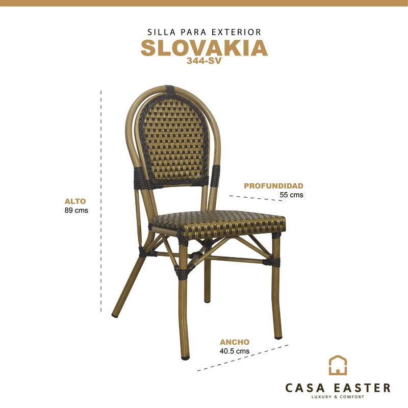 Cargue la imagen en el visor de la galería, Silla de Rattan para exterior e interior Color Oro SLOVAKIA -344-SV CasaEaster
