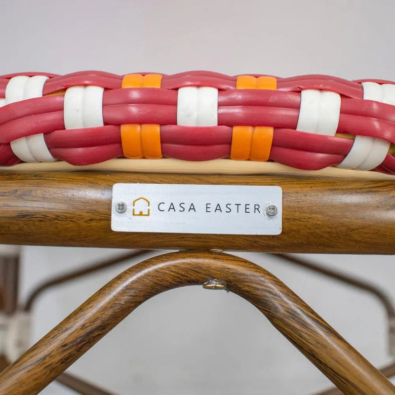 Cargue la imagen en el visor de la galería, Silla de Rattan para exterior e interior Color Rojo CHINA -OC98