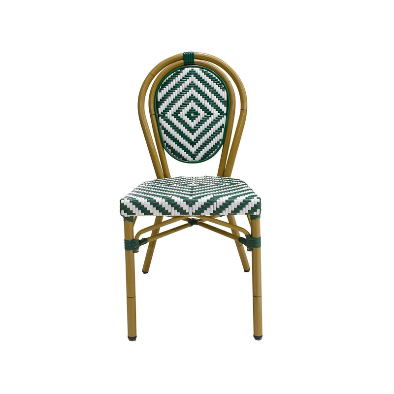 Cargue la imagen en el visor de la galería, Silla de Rattan para exterior e interior Color Verde Con Blanco ITALIA-2000 CasaEaster