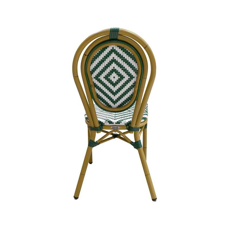 Cargue la imagen en el visor de la galería, Silla de Rattan para exterior e interior Color Verde Con Blanco ITALIA-2000 CasaEaster