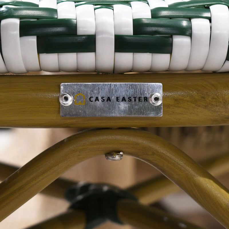Cargue la imagen en el visor de la galería, Silla de Rattan para exterior e interior Color Verde Con Blanco ITALIA-2000 CasaEaster