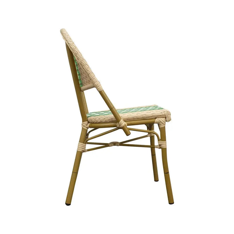 Cargue la imagen en el visor de la galería, Silla de Rattan para exterior e interior Color Verde con Beige CHINA 99 -OC94