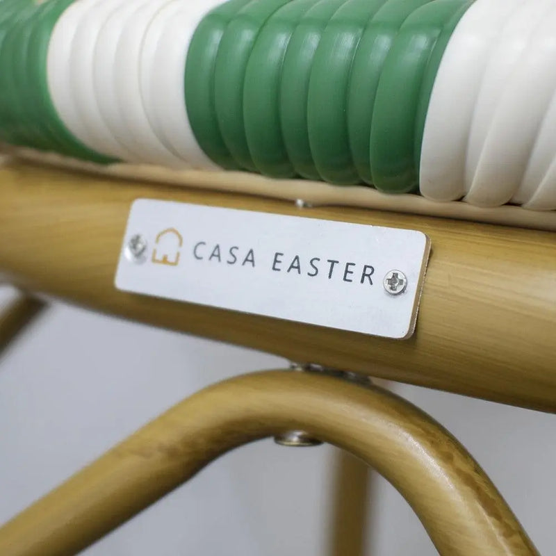 Cargue la imagen en el visor de la galería, Silla de Rattan para exterior e interior Color Verde con Beige CHINA 99 -OC94