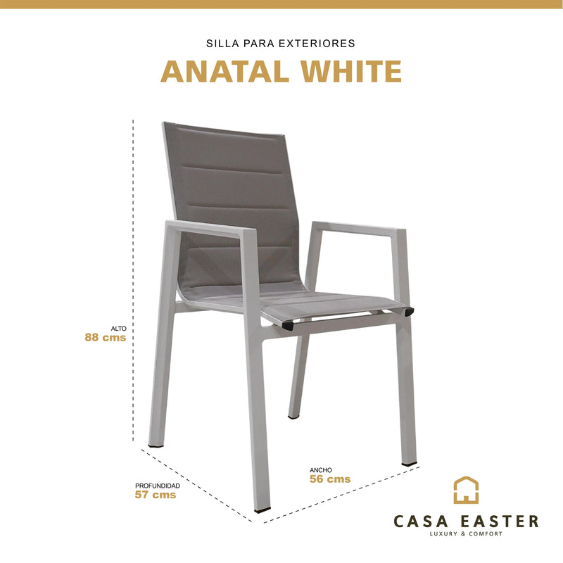 Cargue la imagen en el visor de la galería, Silla de Textileno para interior y exterior Color Blanco ANATAL-T111AN