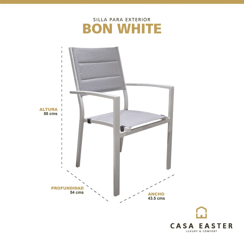 Cargue la imagen en el visor de la galería, Silla de Textileno para interior y exterior Color Blanco BON-75533