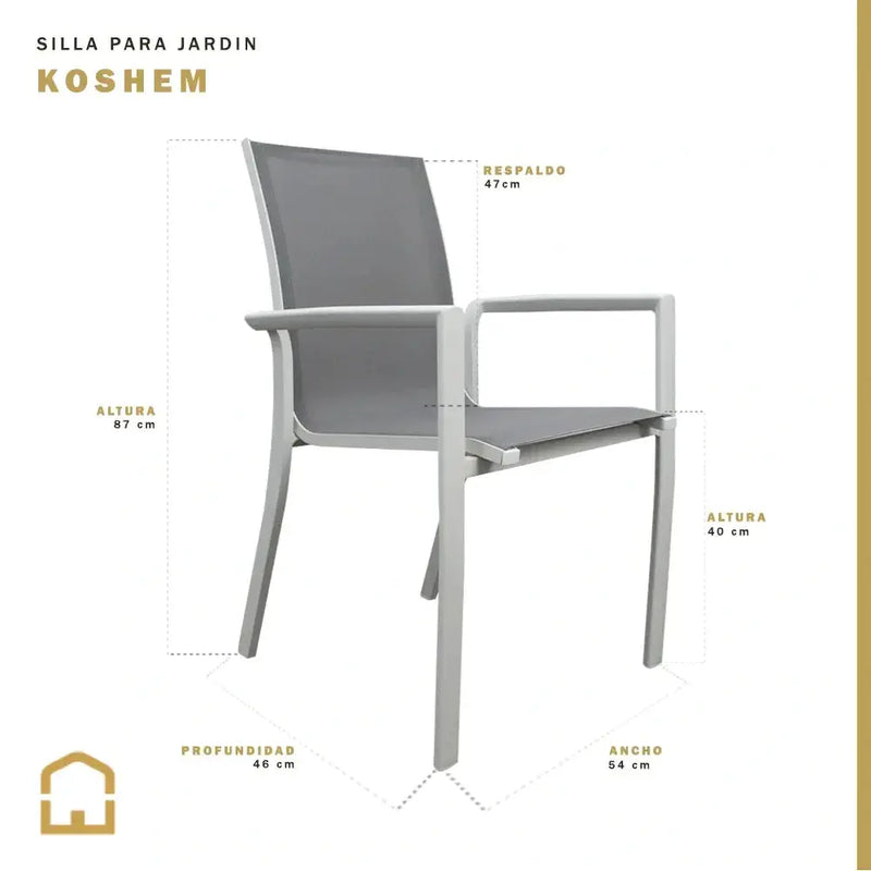 Cargue la imagen en el visor de la galería, Silla de Textileno para interior y exterior Color Blanco KOSHEM -K21