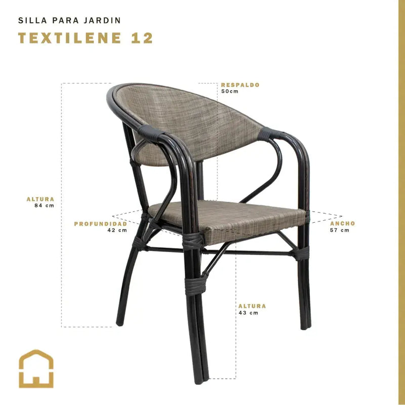 Cargue la imagen en el visor de la galería, Silla de Textileno para interior y exterior Color Carbon TEXTILENE -W-2