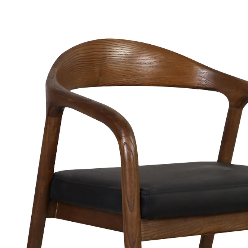 Cargue la imagen en el visor de la galería, Silla de interior de madera color café con negro XN2207BLK-XN2207BLK CasaEaster