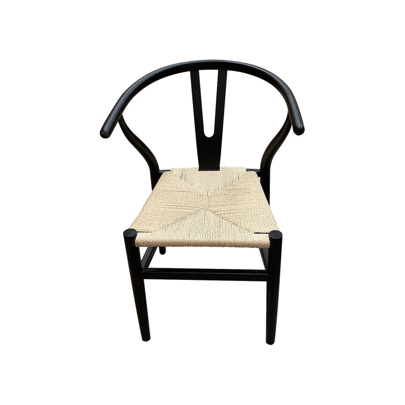 Cargue la imagen en el visor de la galería, Silla de madera para interior color negro con natural Wishbone-FC10S-NE CasaEaster