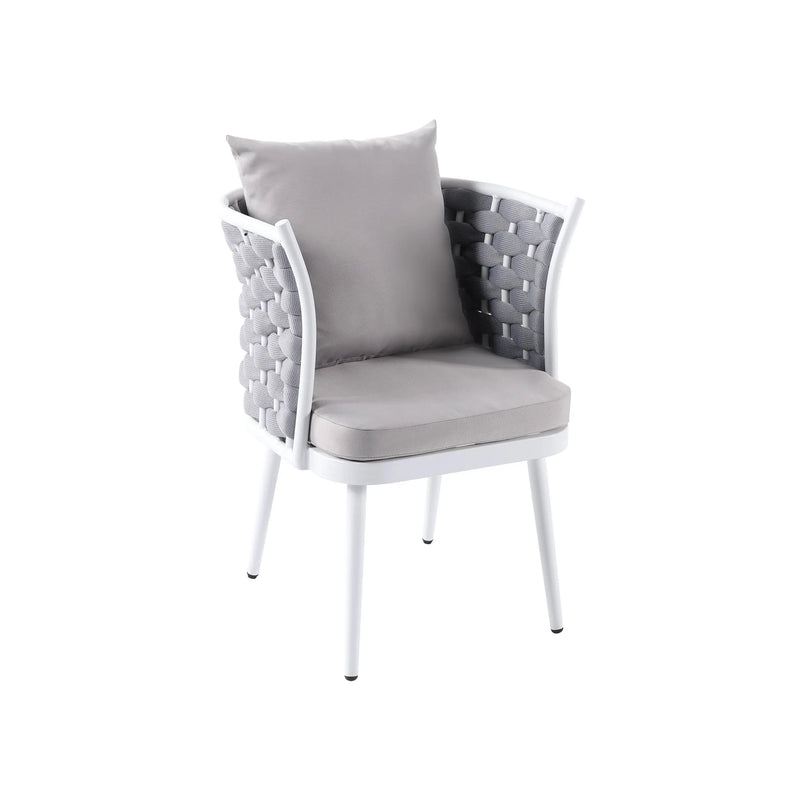Cargue la imagen en el visor de la galería, Silla entretejida para Exterior e Interior Color blanca -Patraser 9120-B CasaEaster