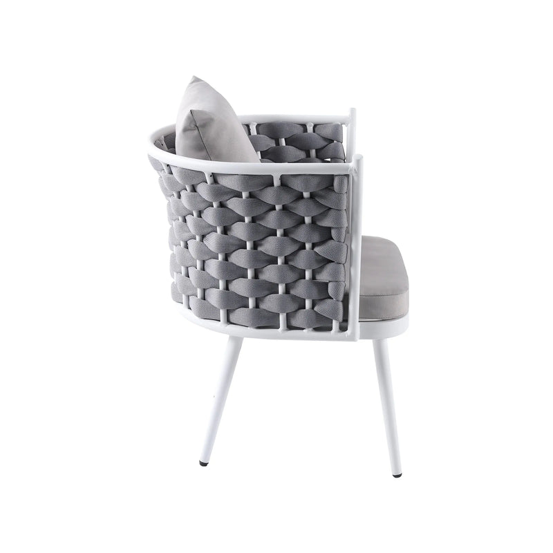 Cargue la imagen en el visor de la galería, Silla entretejida para Exterior e Interior Color blanca -Patraser 9120-B CasaEaster