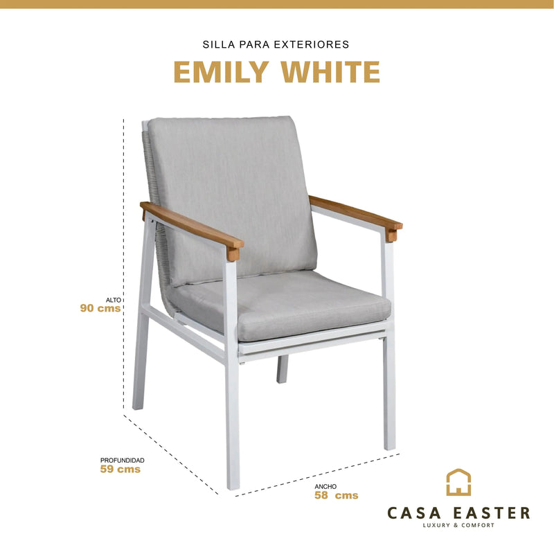 Cargue la imagen en el visor de la galería, Silla para Exterior e Interior Color Blanca EMILE - 75690
