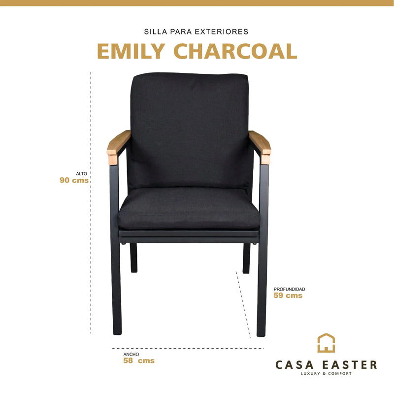 Cargue la imagen en el visor de la galería, Silla para Exterior e Interior Color Carbon EMILE- 75695
