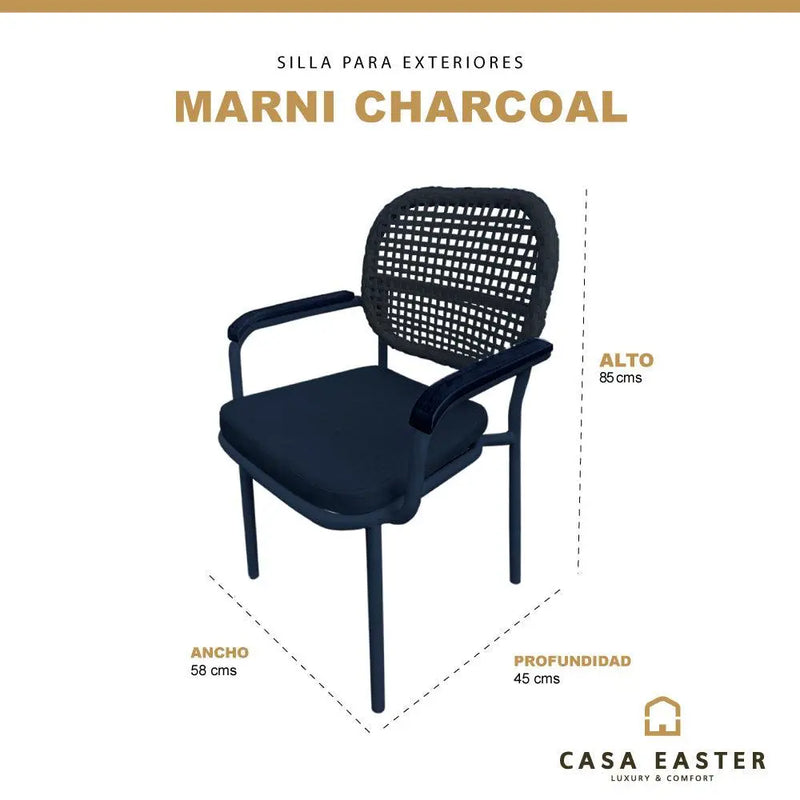 Cargue la imagen en el visor de la galería, Silla para Exterior e Interior Color Carbon MARNI- E90810