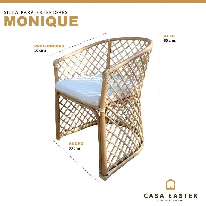 Cargue la imagen en el visor de la galería, Silla para Exterior e Interior Color Natural MONIQUE- 32879