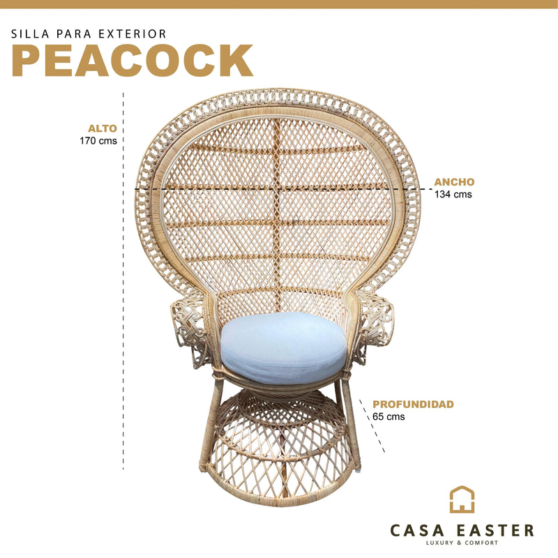 Cargue la imagen en el visor de la galería, Silla para Exterior e Interior Color Natural PEACOCK-32926