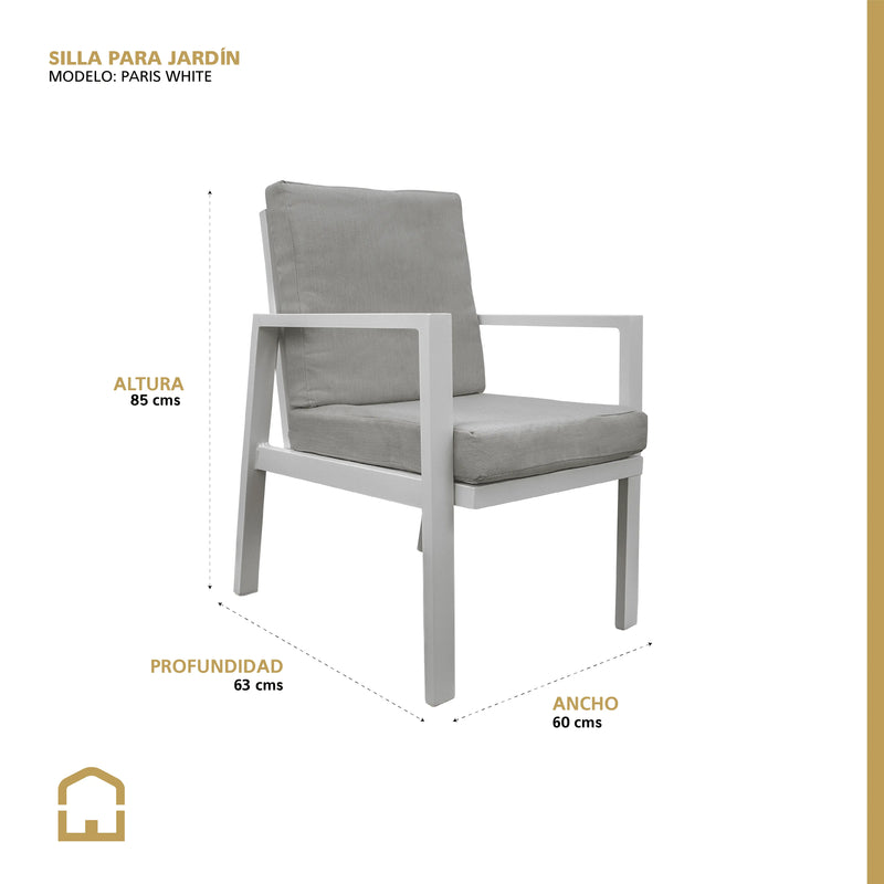 Cargue la imagen en el visor de la galería, Silla para Exterior e Interior De Aluminio Color Blanco PARIS -JT01