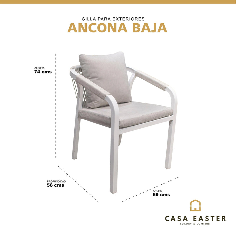 Cargue la imagen en el visor de la galería, Silla para Exterior e Interior de Aluminio Color Blanco ANCONA -7542A