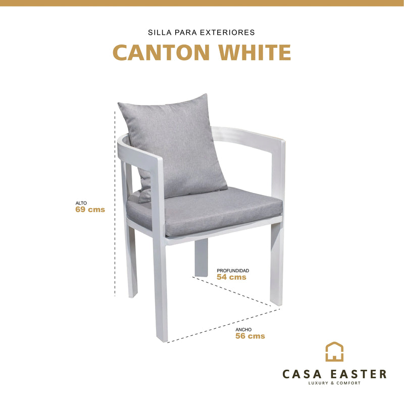 Cargue la imagen en el visor de la galería, Silla para Exterior e Interior de Aluminio Color Blanco CANTON-12-566 CasaEaster