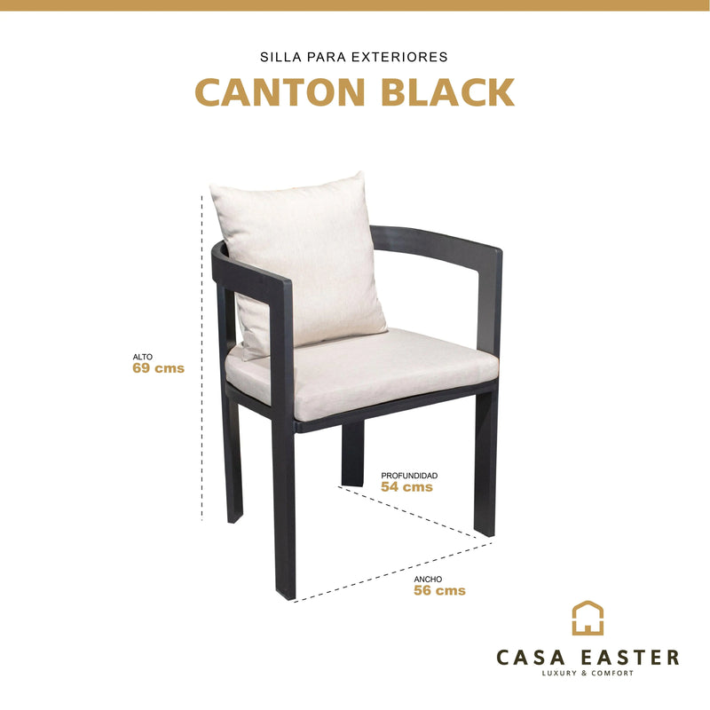 Cargue la imagen en el visor de la galería, Silla para Exterior e Interior de Aluminio Color Negro CANTON-12-137