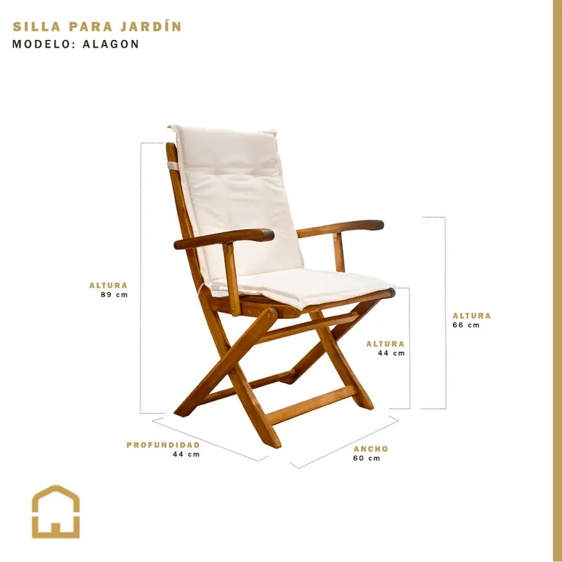 Load image into Gallery viewer, White Acacia Wood Outdoor and Indoor Chair ALAGON- HUC-1