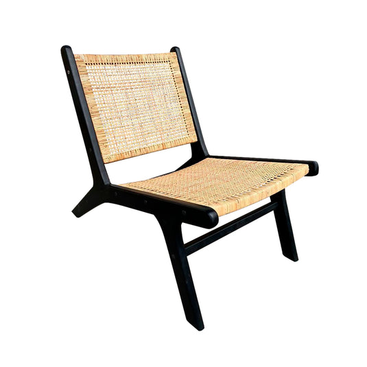 Silla para Exterior e Interior de Madera Teca Color Negro EASY NEGRA-124792CB CasaEaster