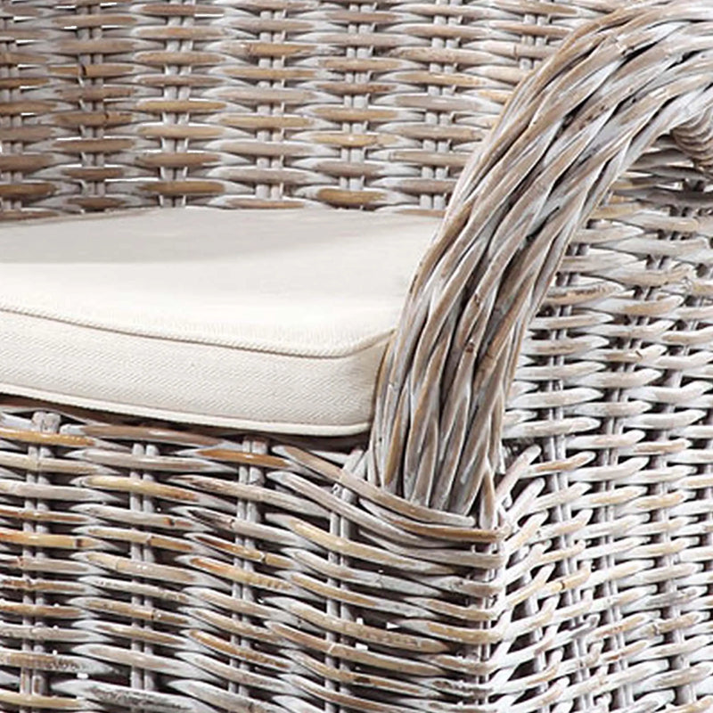 Cargue la imagen en el visor de la galería, Silla para Exterior e Interior de Rattan Color Blanco ATHENA-31125