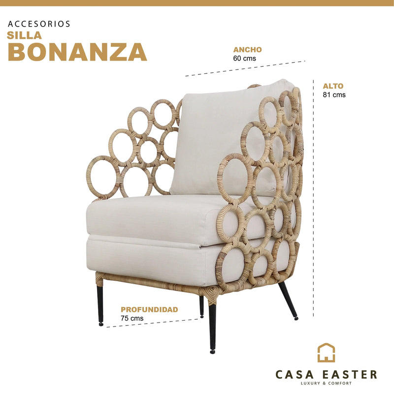Cargue la imagen en el visor de la galería, Silla para Exterior e Interior de Rattan Color Blanco BONANZA-32856