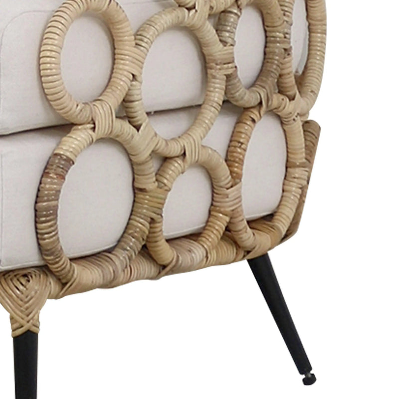 Cargue la imagen en el visor de la galería, Silla para Exterior e Interior de Rattan Color Blanco BONANZA-32856 CasaEaster