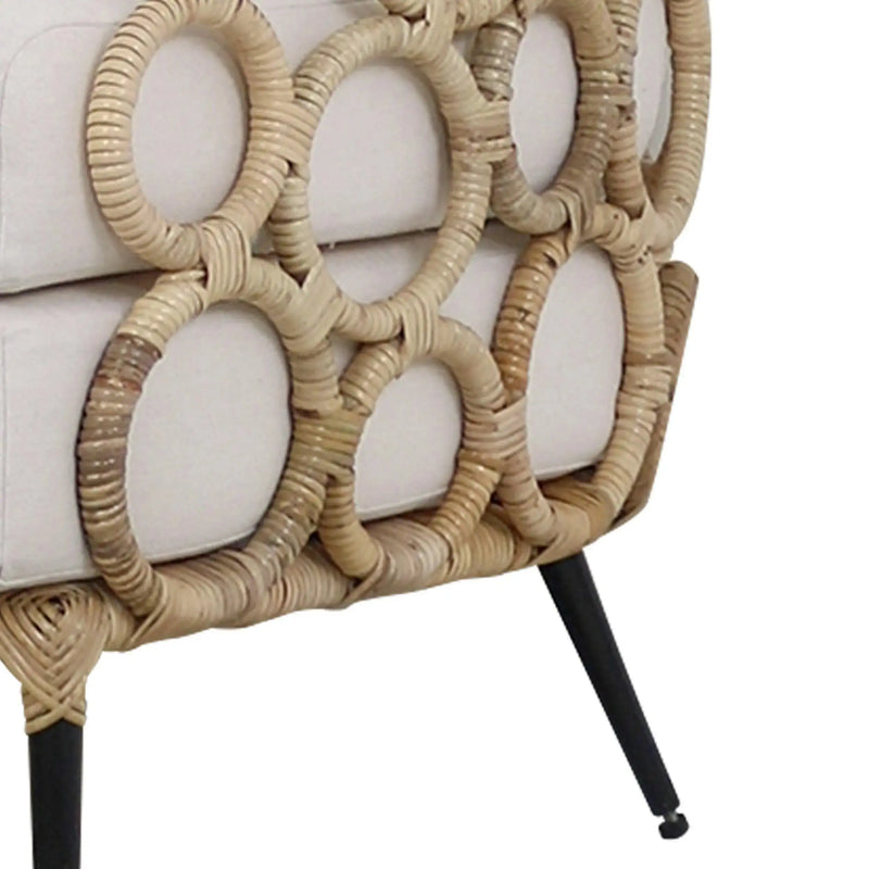 Cargue la imagen en el visor de la galería, Silla para Exterior e Interior de Rattan Color Blanco BONANZA-32856 CasaEaster