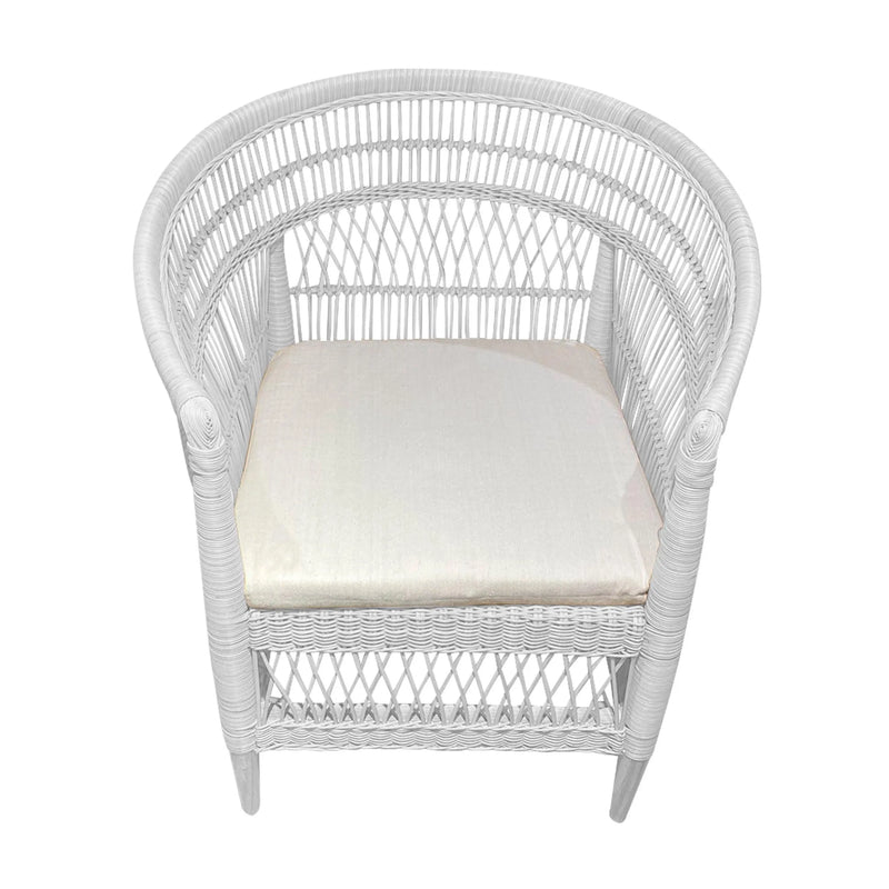 Cargue la imagen en el visor de la galería, Silla para Exterior e Interior de Rattan Color Blanco MALAWI-31670