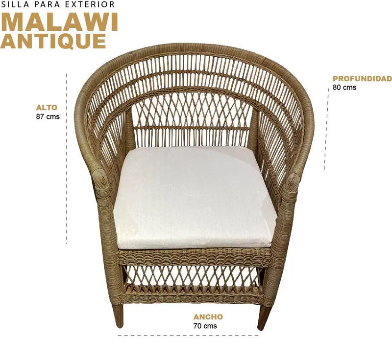 Cargue la imagen en el visor de la galería, Silla para Exterior e Interior de Rattan Color Cafe MALAWI- 31672