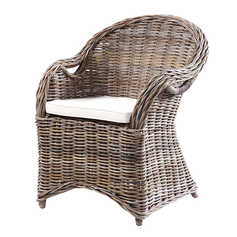 Cargue la imagen en el visor de la galería, Silla para Exterior e Interior de Rattan Color Gris ATHENA-31124
