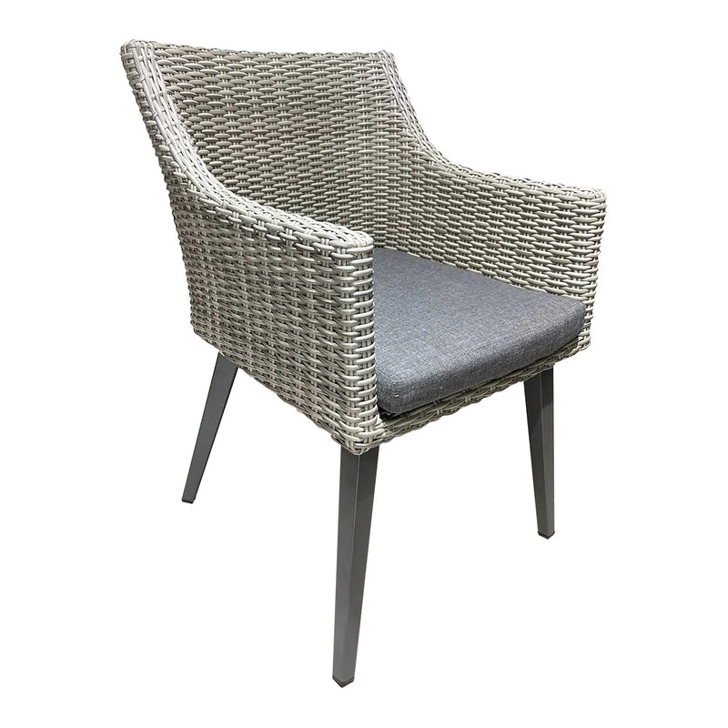 Cargue la imagen en el visor de la galería, Silla para Exterior e Interior de Rattan Color Gris BORDOUX-52764-T CasaEaster