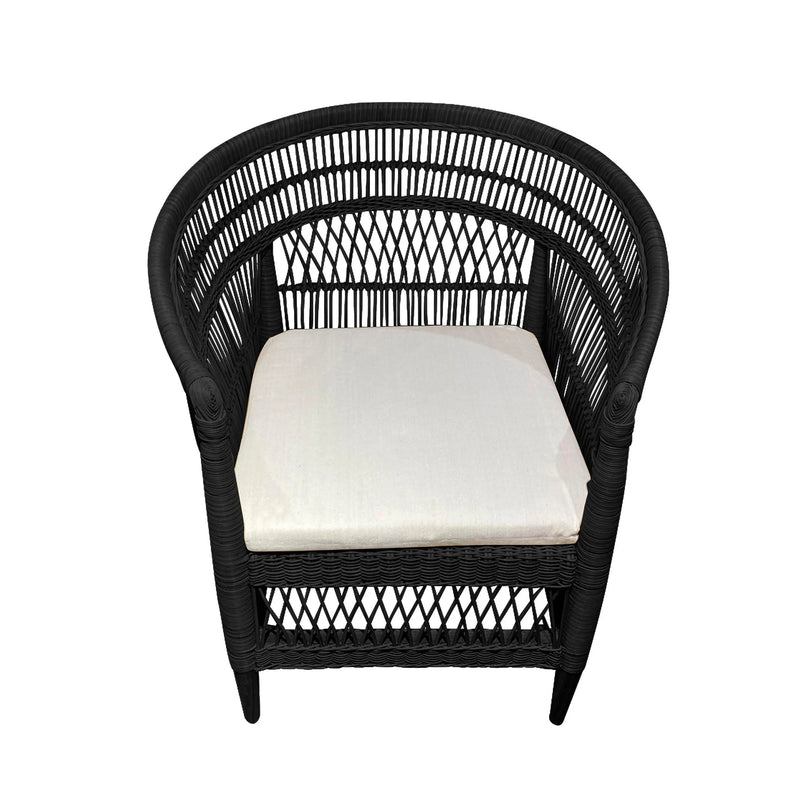 Cargue la imagen en el visor de la galería, Silla para Exterior e Interior de Rattan Color Negro MALAWI - 32065