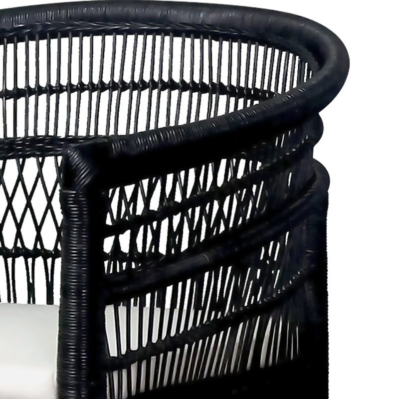 Cargue la imagen en el visor de la galería, Silla para Exterior e Interior de Rattan Color Negro MALAWI - 32065