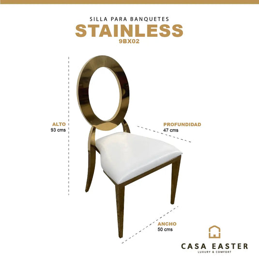 Silla para Exterior e Interior de Resina Color Blanco STAINLESS- 9BX02