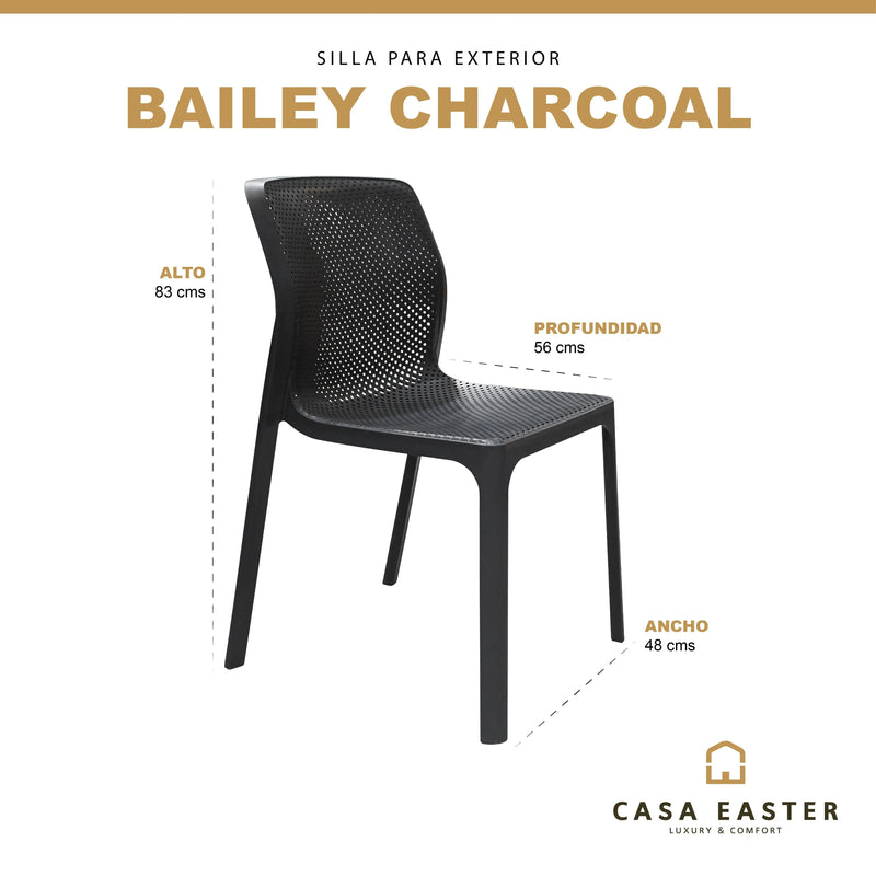 Cargue la imagen en el visor de la galería, Silla para Exterior e Interior de Resina Color Carbon BAILEY-56177