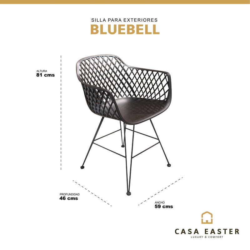 Cargue la imagen en el visor de la galería, Silla para Exterior e Interior de Resina Color Carbon BLUEBELL-74547