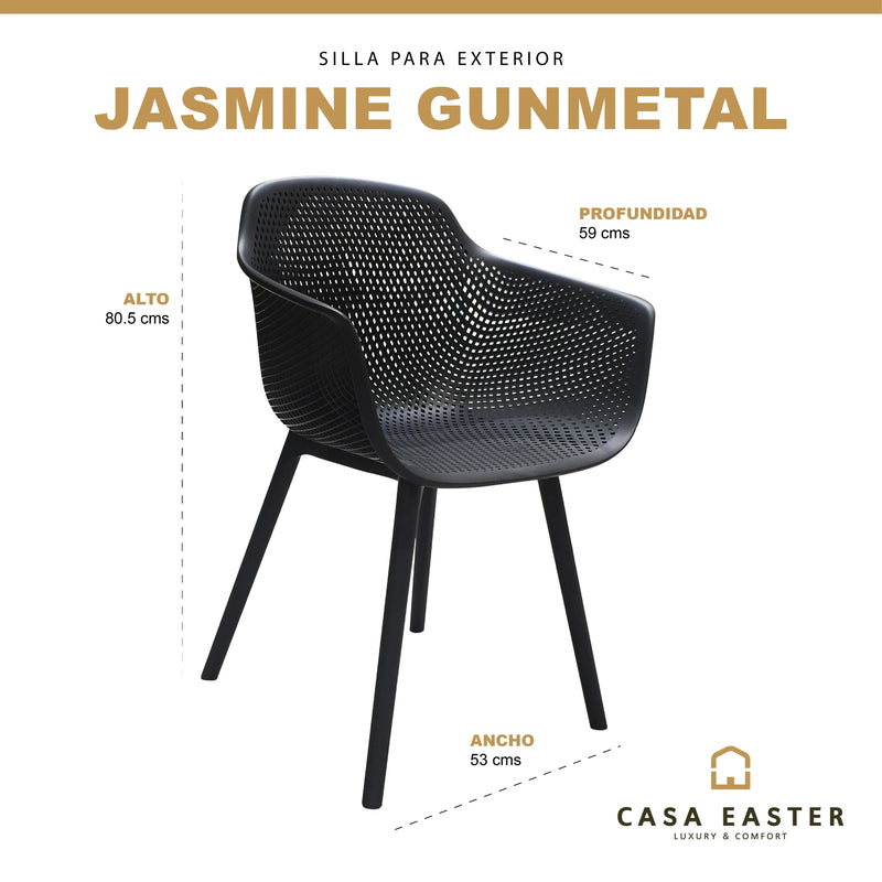 Cargue la imagen en el visor de la galería, Silla para Exterior e Interior de Resina Color Carbon JASMINE-58036