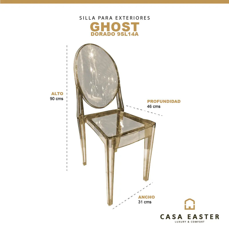 Cargue la imagen en el visor de la galería, Silla para Exterior e Interior de Resina Color Amber GHOST- BD53A
