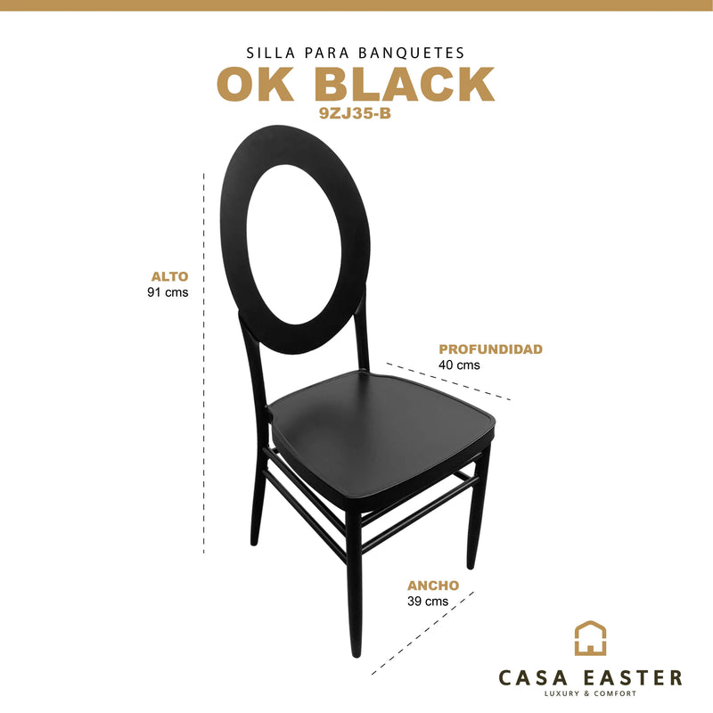 Cargue la imagen en el visor de la galería, Silla para Exterior e Interior Color Negro OK-9ZJ35-B