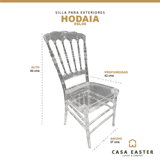 Silla   para Exterior e Interior de Resina Color Transparente HODAIA / NAPOLEON - 9SL08T