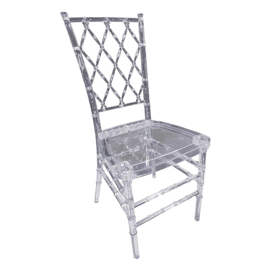 Silla para Exterior e Interior de Resina Color Trasparente RETICULAR / NET BACK / PC21A -9SL07
