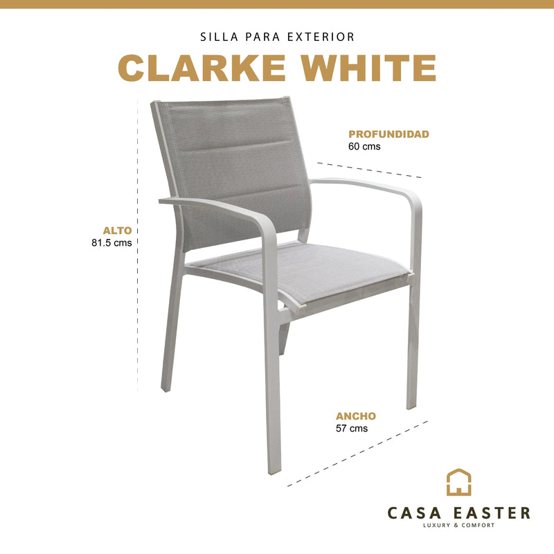 Cargue la imagen en el visor de la galería, Silla para Exterior e Interior de Textileno Color Blanco CLARKE - 61474