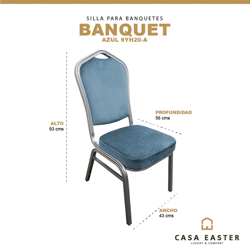 Cargue la imagen en el visor de la galería, Silla para Interior de Aluminio ColorAzul BANQUET-9YH20-A