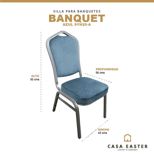 Silla  para  Interior de Aluminio  ColorAzul BANQUET-9YH20-A