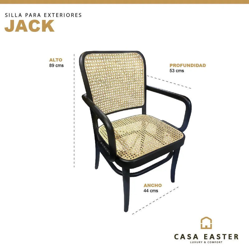 Cargue la imagen en el visor de la galería, Silla para Interior de Madera Color Negro JACK-124395.