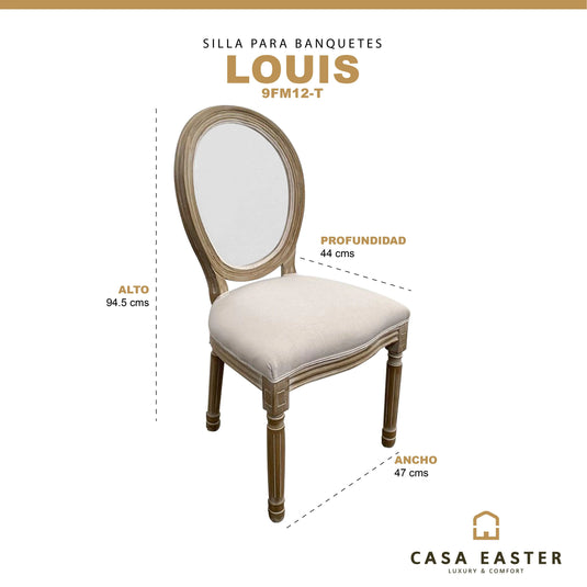 Silla para Interior de Madera Color Trasparente- LOUIS BANQUETE-9FM12. CasaEaster