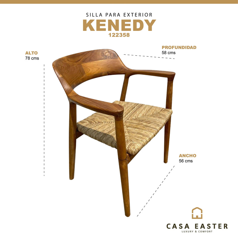 Cargue la imagen en el visor de la galería, Silla para Interior de Madera Teca Color Natural KENNEDY-122358